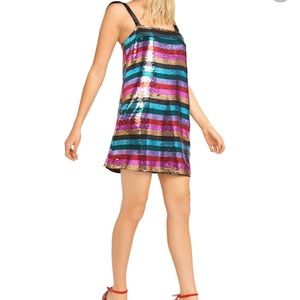 Show Me Your Mumu / Size XS / Multi-Color Sequin Striped Dress